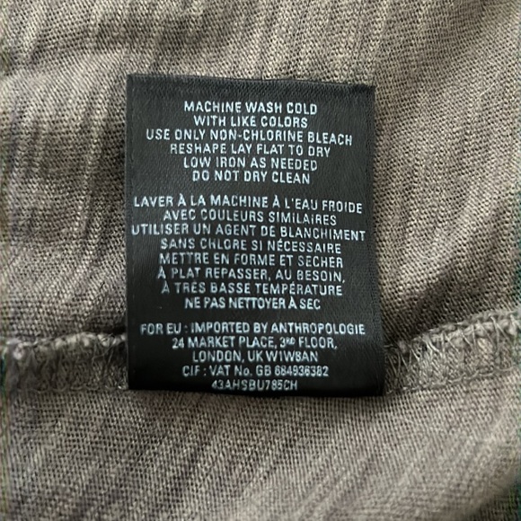 Anthropologie Gray Postmark Roll-tab Long Sleeve Tee Shirt, size large - Picture 11 of 11